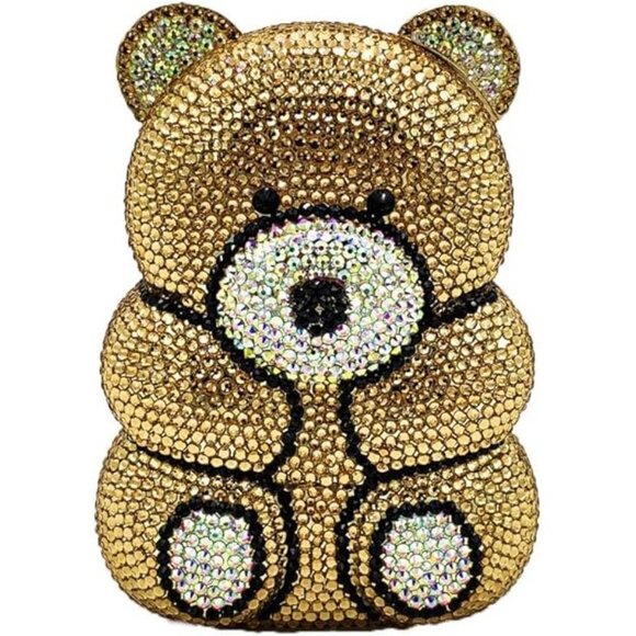 Sparkling Bling Things Handbags - NEW Sparkling Bling Crystal Rhinestone Panda Bear Bag Clutch Purse +Gift